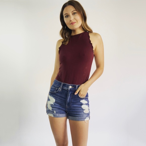 Express Pants - Express High Rise Shortie Jean Shorts